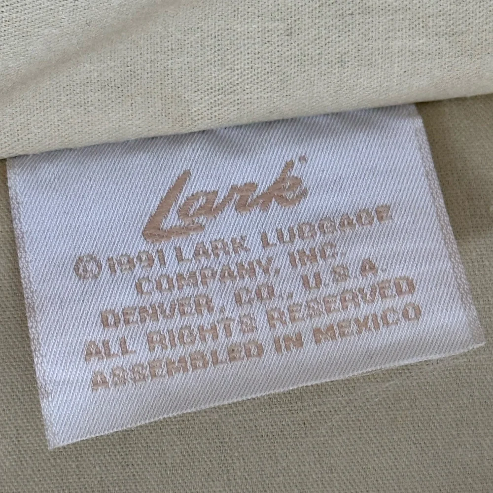 Vintage Lark Classic Green Rolling Carry-On with Brown Trim